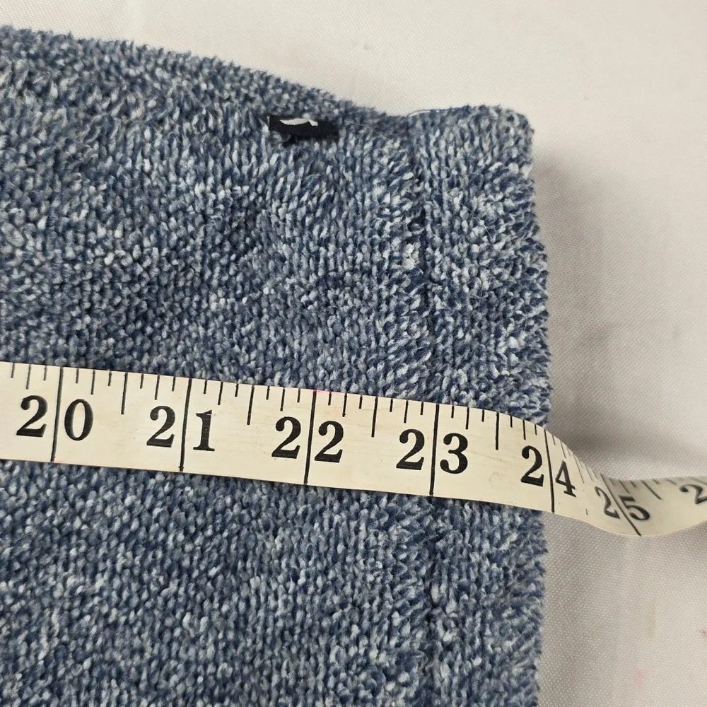 Eddie Bauer Women's Blue Mock Neck Sweater Sweatshirt Buttons Pockets Cozy Sz XS